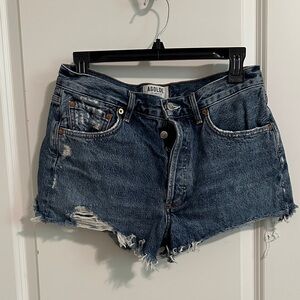 Agolde Women's Jean Shorts - Distressed Blue